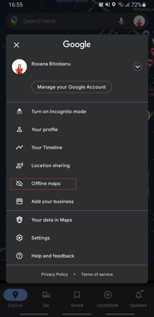 Google Maps tricks, Offline mode for a better navigation when internet is not available