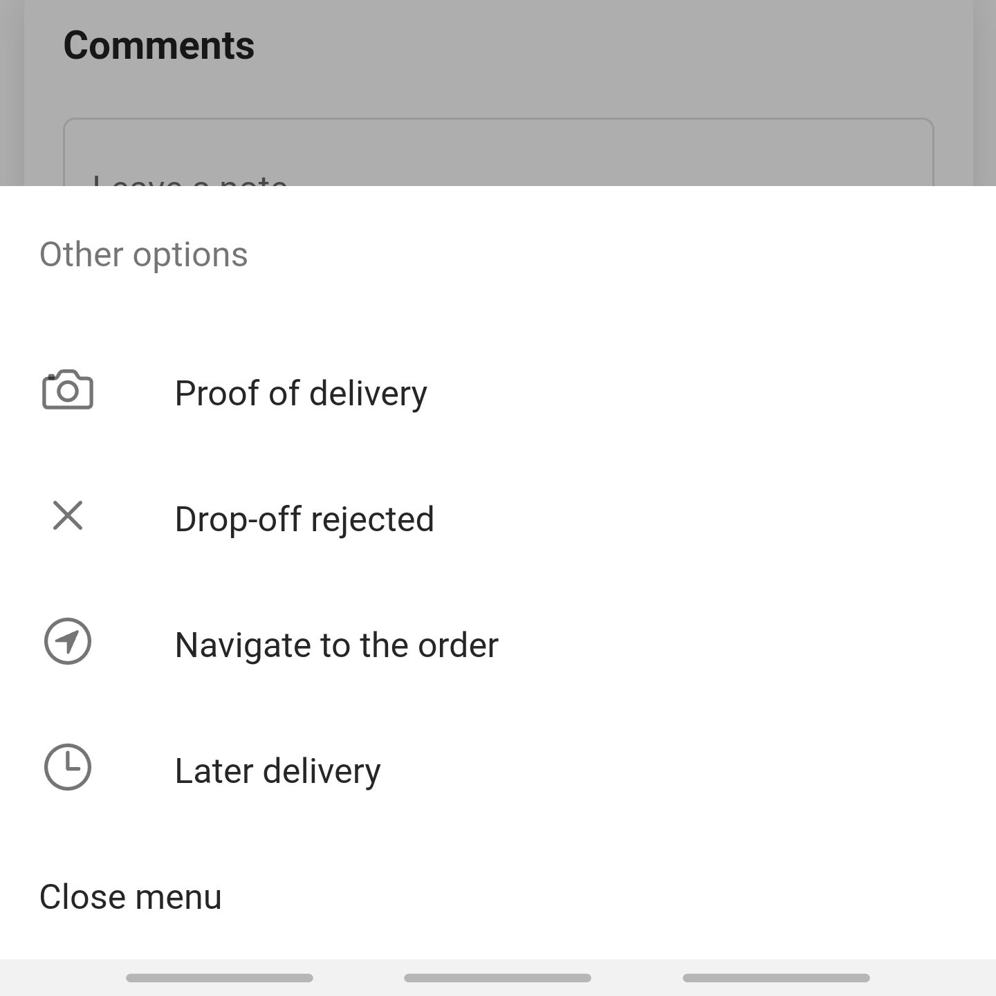 Cancel an order in Logistia Route Planner