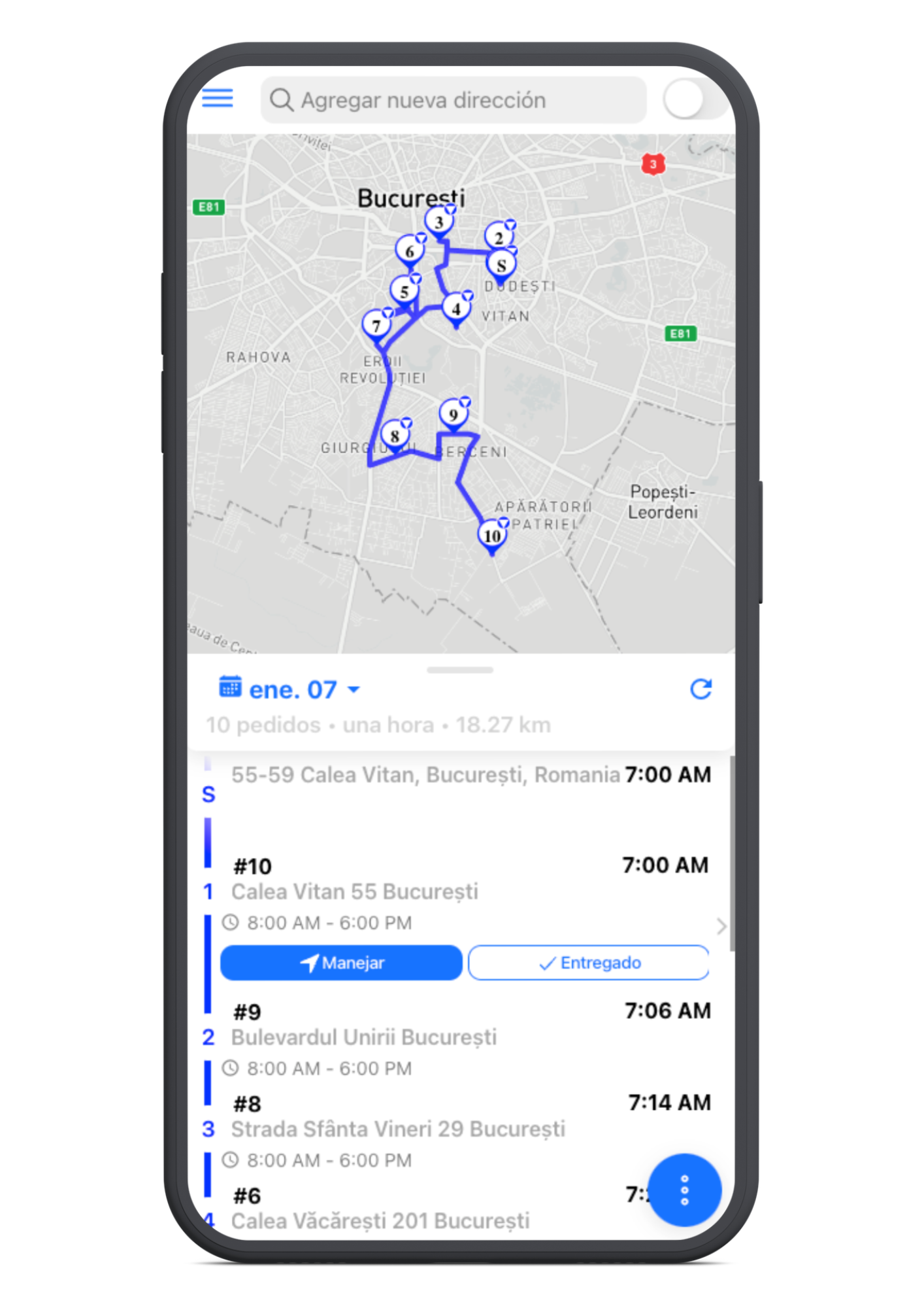 Seguir las rutas en vivo y ver donde estan sus conductores en Logistia Route Planner app