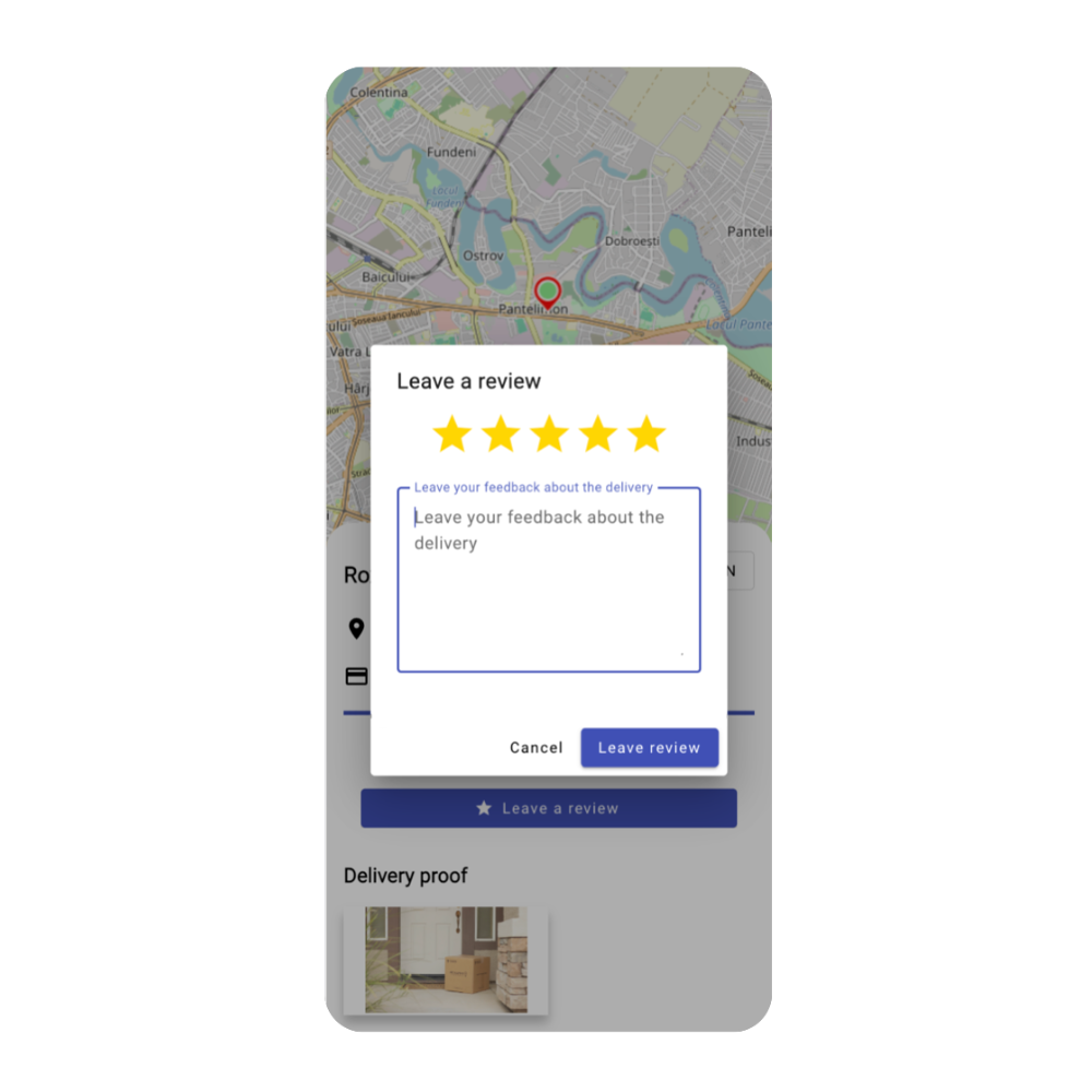 Give your customers notifications and collect their feedback and review to improve - Logistia Route Planner